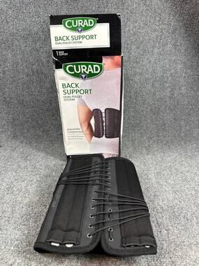 CURAD Back Support Dual Pulley Brace L XL Adjustable Compression Used